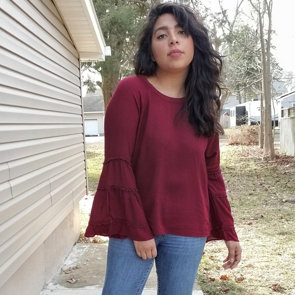 ALL TOO WELL POM POM BELL SLEEVE TOP - Picture 5 of 16